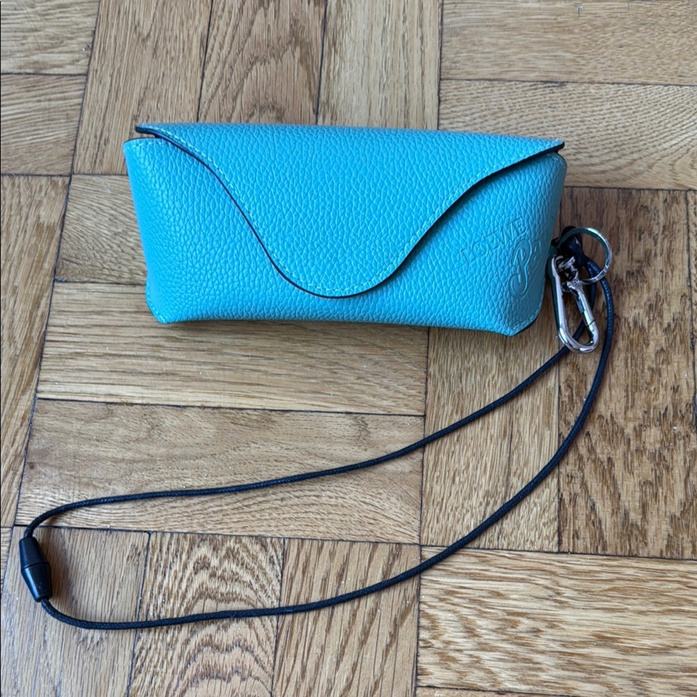 Loewe Paula’s Ibiza Turquoise Leather Wristlet/Sunglass Case